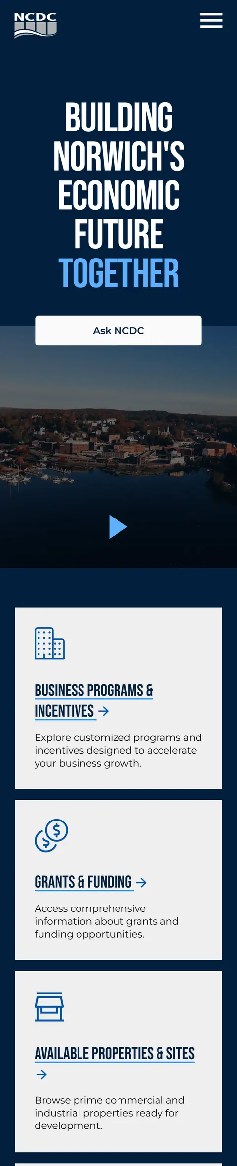 NCDC on a phone, full page