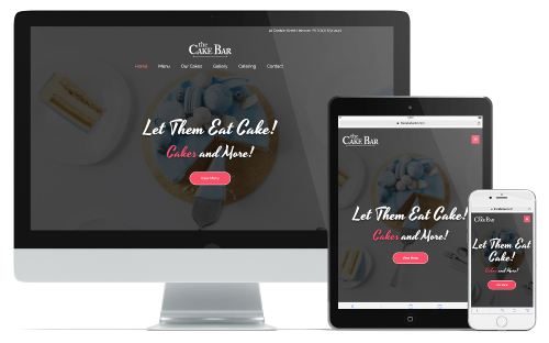 TheCakeBar Website Design Devices